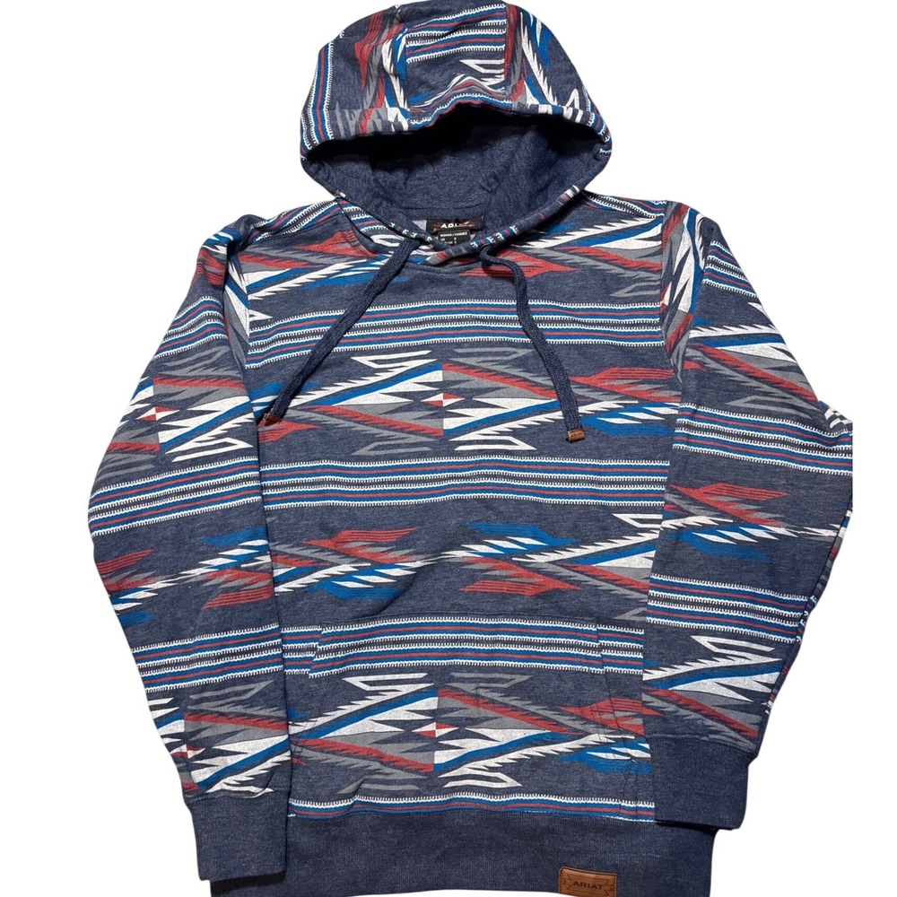 Ariat Hoodie Women Small Blue Aztec Chimayo Centinela Pullover